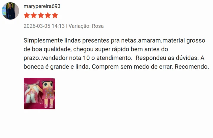 Avaliação de cliente